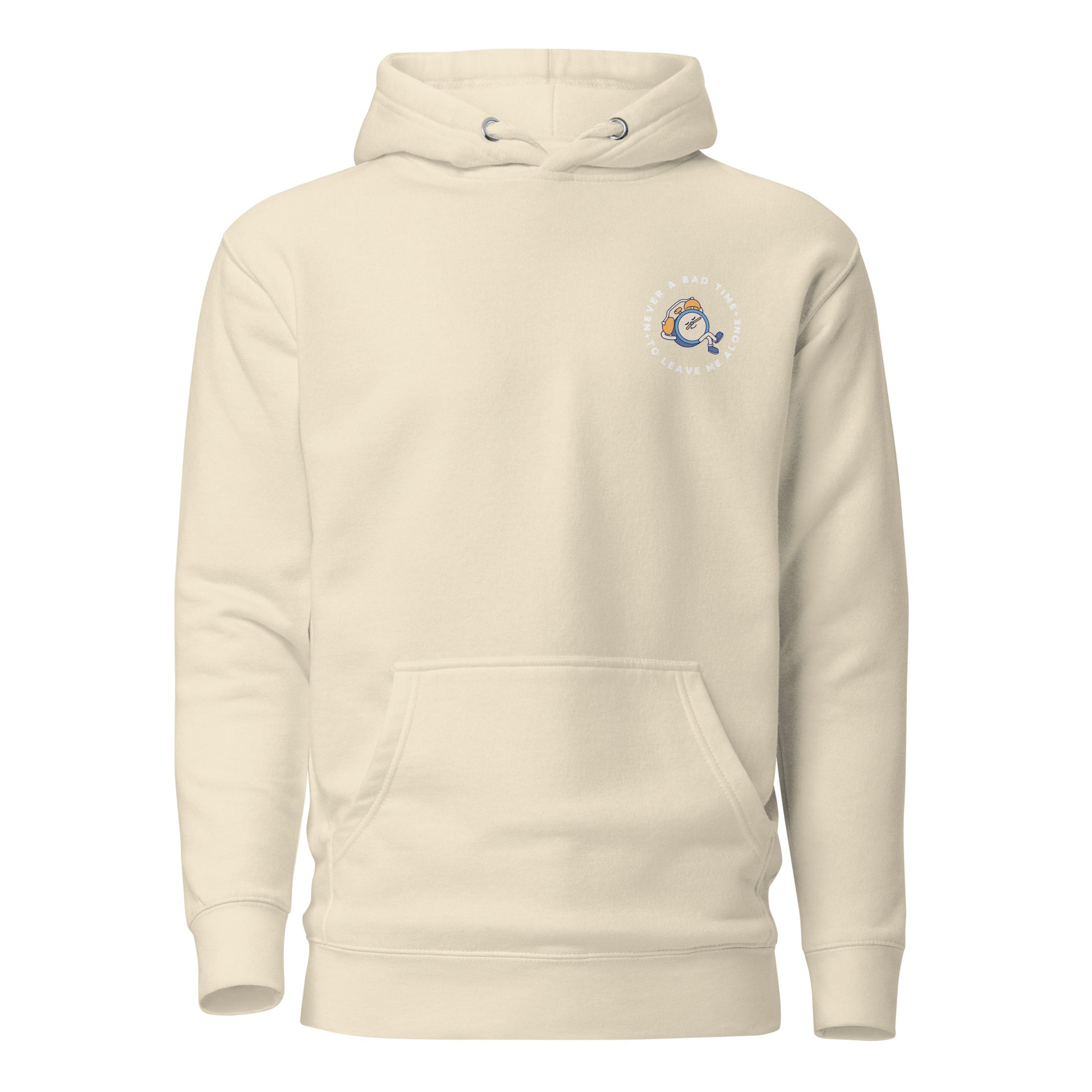Light Beige Never a Bad Time Hoodie Front View