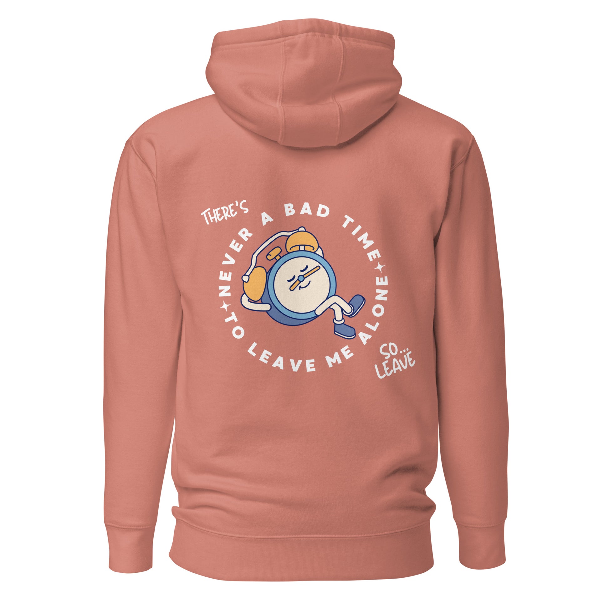 Faded Pink Never a Bad Time Hoodie Back View