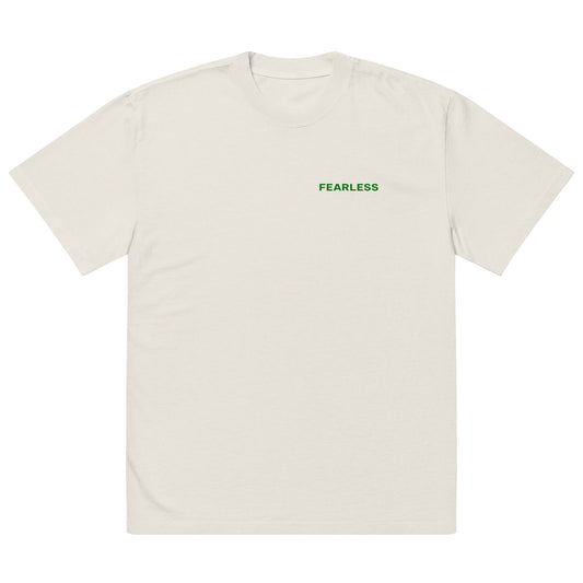 Fearless Shirt in light Grayish white and graphics in green