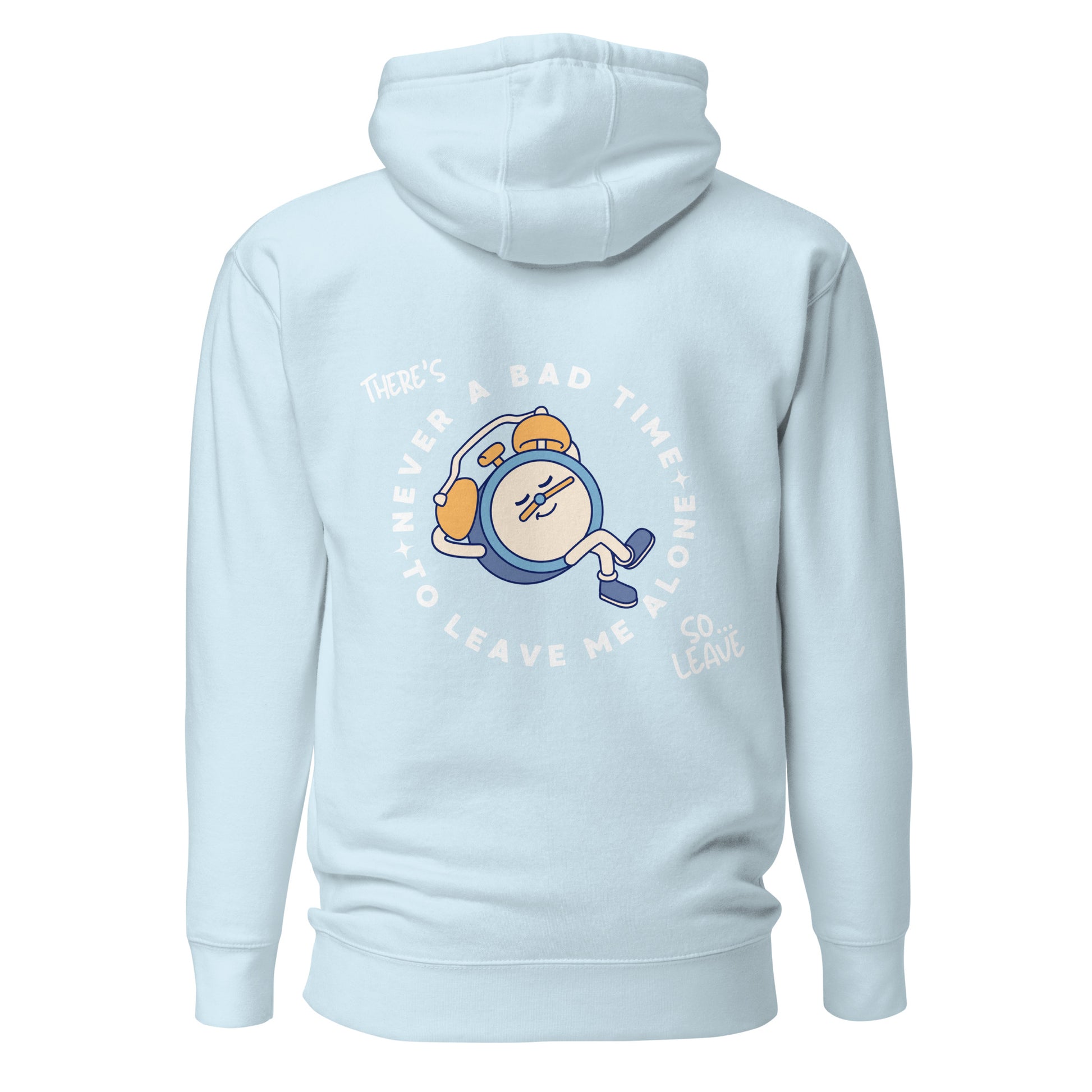 Sky Blue Never a Bad Time Hoodie Back View