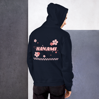 Back of Navy Blue Cherry Blossom Breeze hoodie