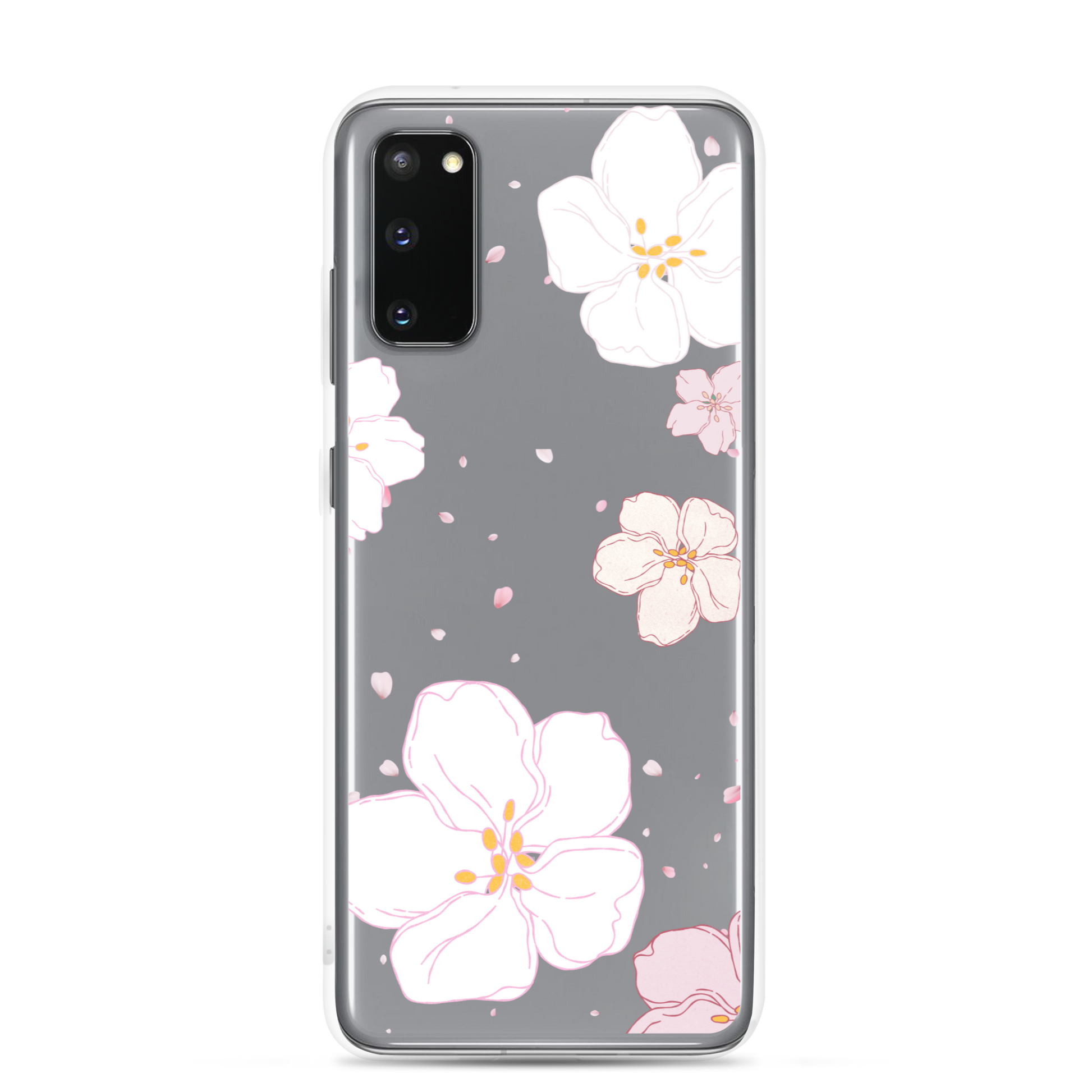 Pink and White Cherry Blossom Clear Case with Samsung Galaxy S20 case for phones