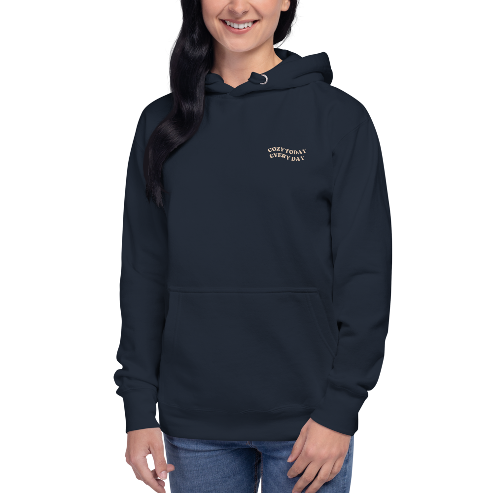 Navy blue graphic hoodie store