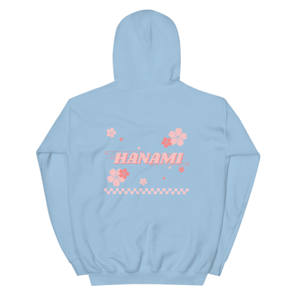Back of Light Blue Cherry Blossom Breeze Sweater with Hanami on it