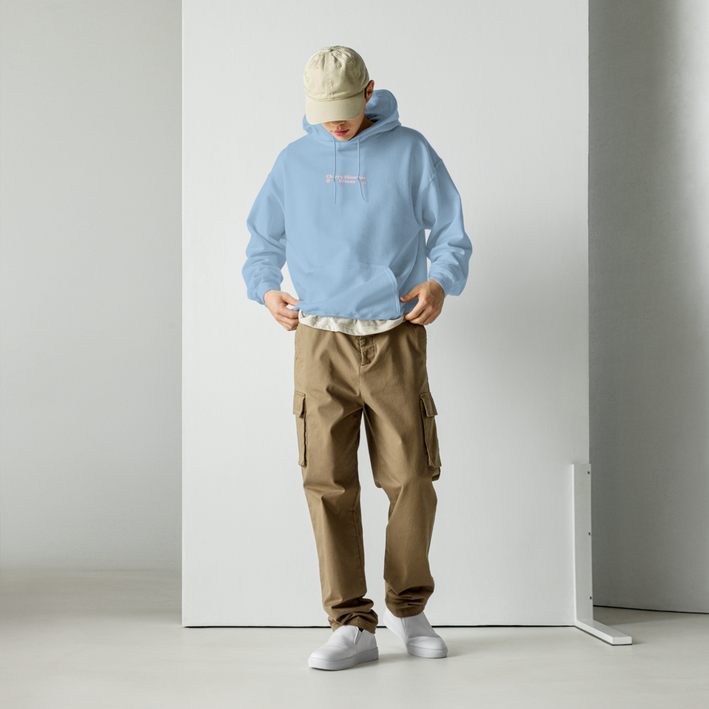 Front of Sky Blue Cherry Blossom Breeze Hoodie