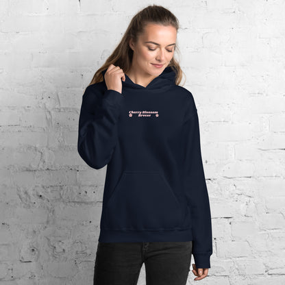 Front of Navy Blue Cherry Blossom Breeze Hoodie
