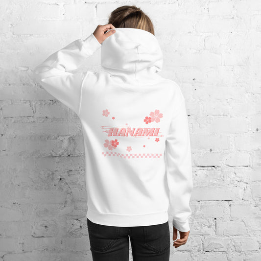 Back of White Japanese Cherry Blossom Breeze Hoodie